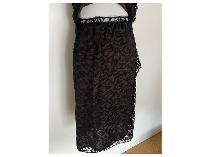 Completo Gonna e Top Chanel Pizzo Nero Monogramma - vista 3