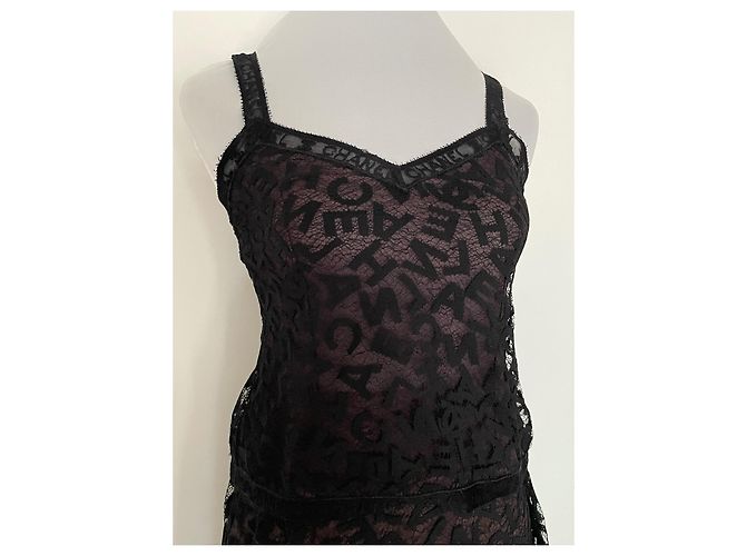 Completo Gonna e Top Chanel Pizzo Nero Monogramma - vista 5