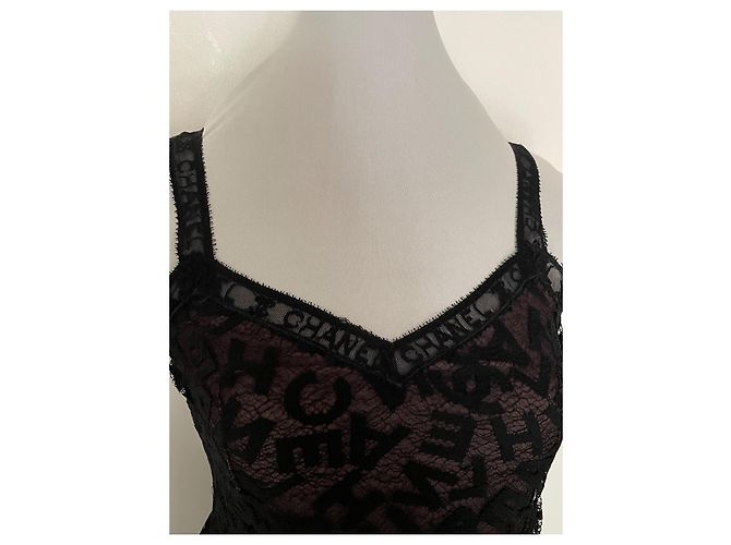 Completo Gonna e Top Chanel Pizzo Nero Monogramma - vista 6
