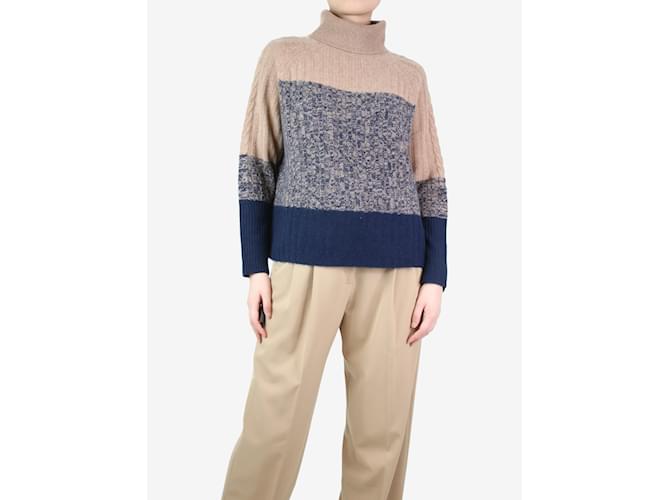 360 Cashmere Blauer Rollkragenpullover aus Kaschmir – Größe S - Ansicht 3