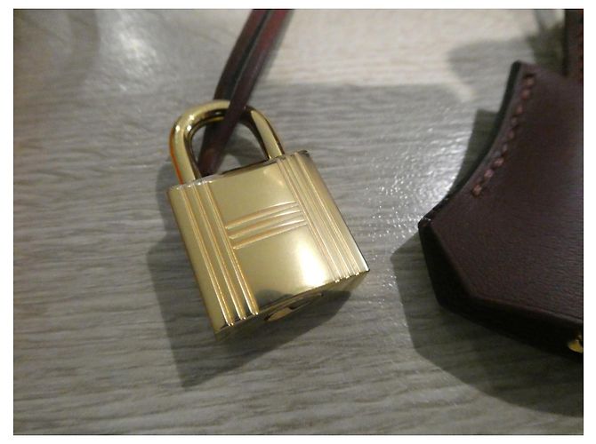 clochette , nuova cerniera e lucchetto Hermès per la borsa per la polvere Hermès Rosso - vista 3