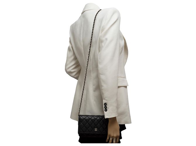 Sac CHANEL Wallet on Chain en Cuir Noir - 101617 - vue 14