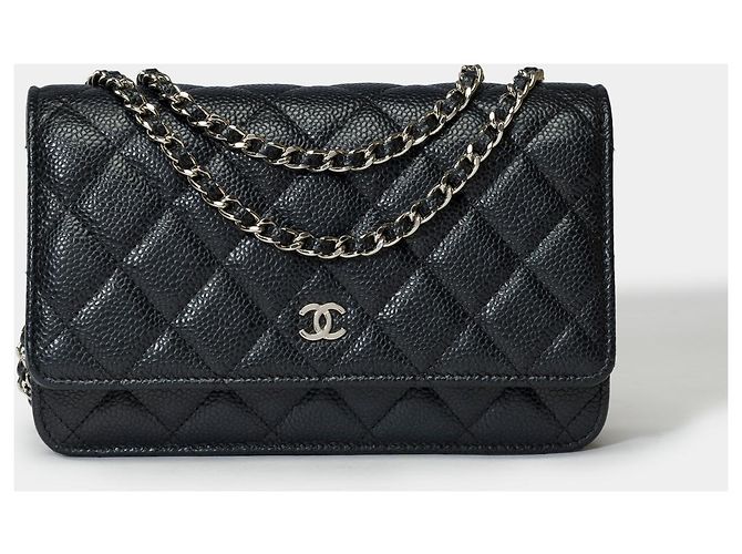 Sac CHANEL Wallet on Chain en Cuir Noir - 101617 - vue 3