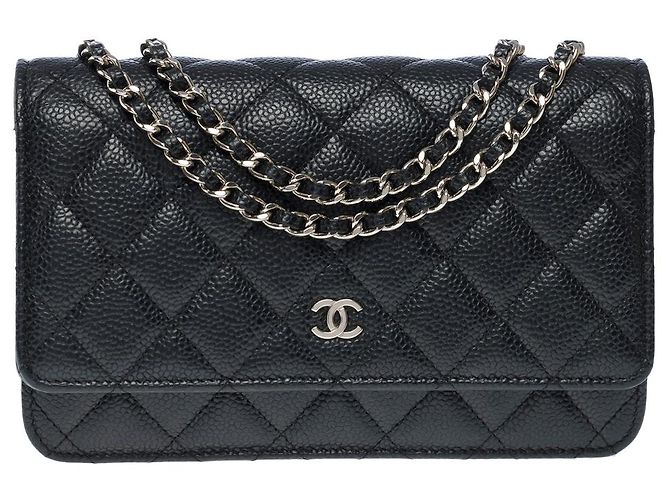 Sac CHANEL Wallet on Chain en Cuir Noir - 101617 - vue 4