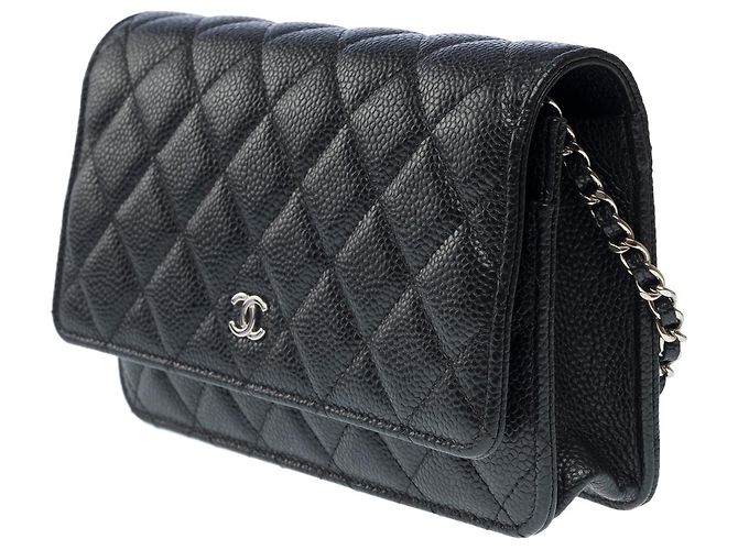 Sac CHANEL Wallet on Chain en Cuir Noir - 101617 - vue 6