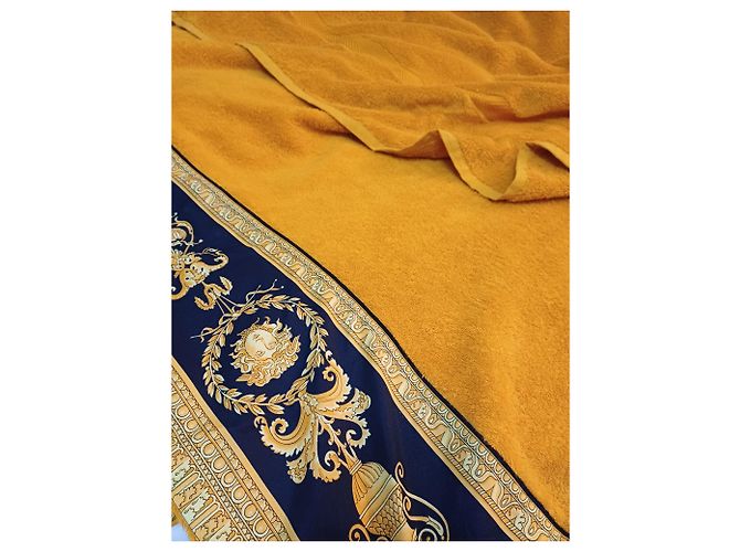 Serviette de corps Gianni Versace Barocco Coton Jaune - vue 2