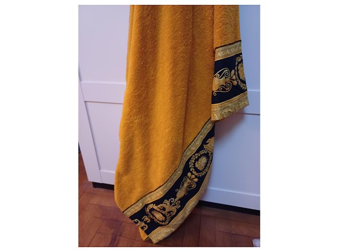 Serviette de corps Gianni Versace Barocco Coton Jaune - vue 3