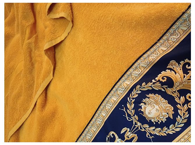Serviette de corps Gianni Versace Barocco Coton Jaune - vue 7