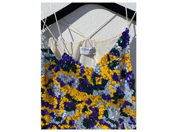 Autre Marque Osman Pailletten Kleid asymmetrisch Multicolour Mehrfarben - Ansicht 11