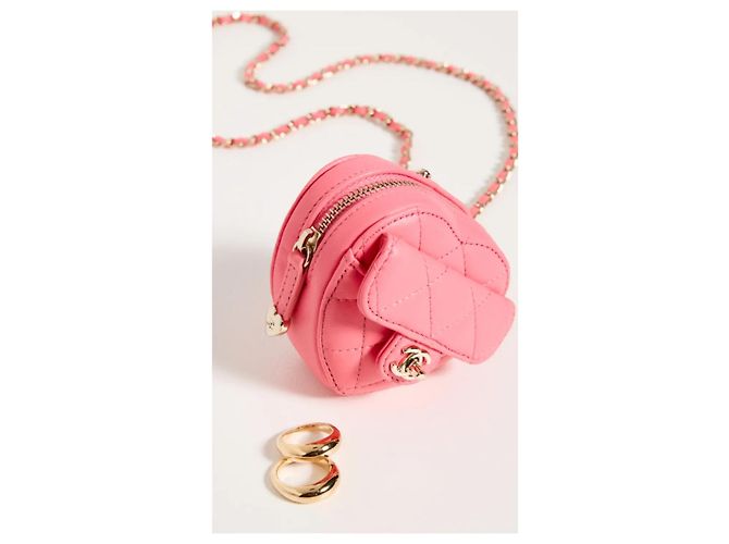 Wallet On Chain Chanel MINI borsa cuore in pelle rosa - vista 3
