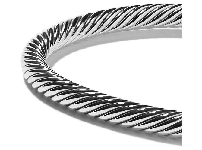 Pulseira com fivela David Yurman Cable Collectibles em prata e diamantes - vista 2
