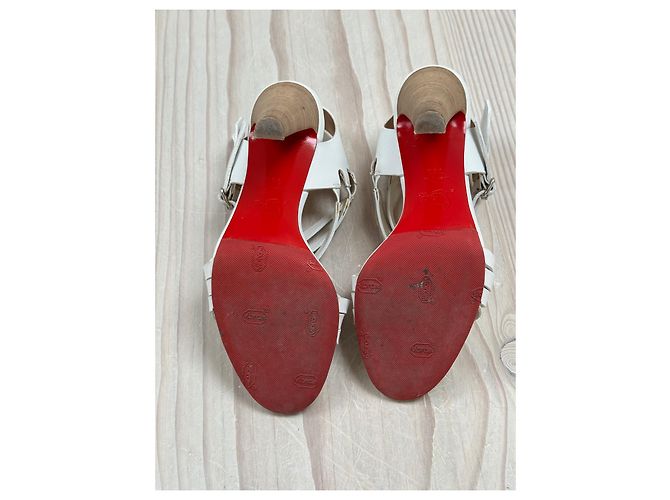 Christian Louboutin Guernica 100 Kalb/Cuoio-Absatzsandale Weiß - Ansicht 4