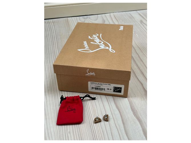 Christian Louboutin Guernica 100 Kalb/Cuoio-Absatzsandale Weiß - Ansicht 5