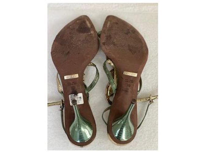 Shy TIMIDI sandali con pavone in cristallo Verde - vista 3