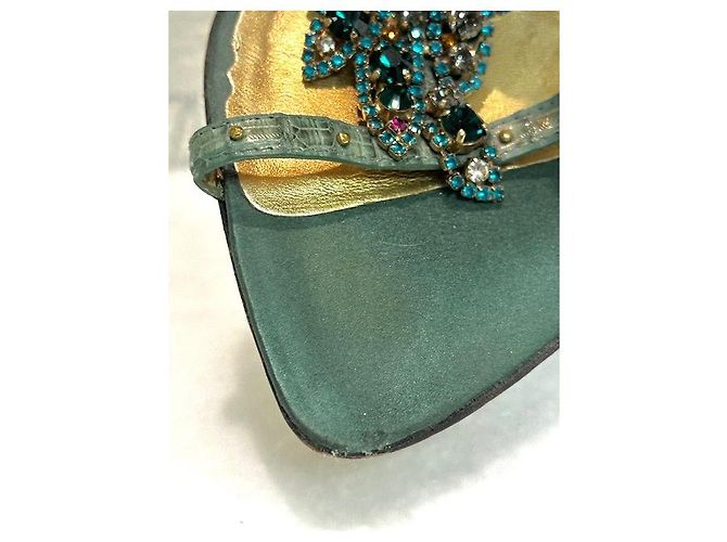 Shy TIMIDI sandali con pavone in cristallo Verde - vista 6