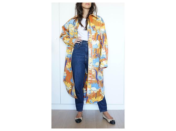 Fendi Oversized Printed Cotton Coat Multicolor Floral Multiple colors - view 13