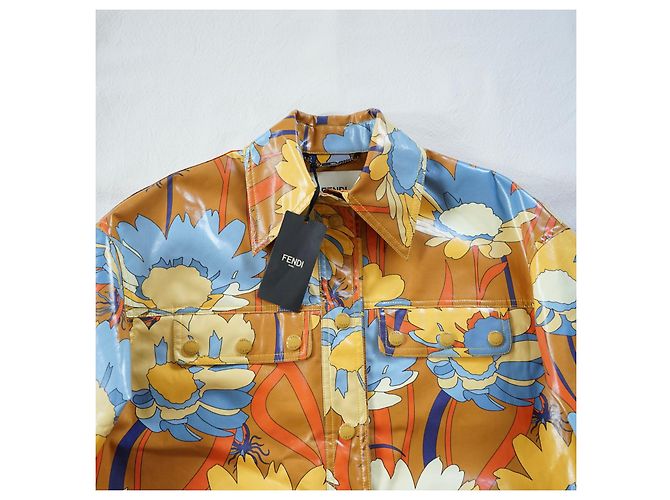 Fendi Oversized Printed Cotton Coat Multicolor Floral Multiple colors - view 9