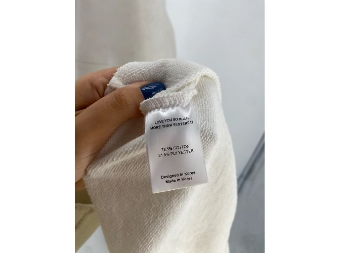 Autre Marque Nicht Signiert / Unsignierte Strickwaren T.International S Baumwolle Weiß - Ansicht 5