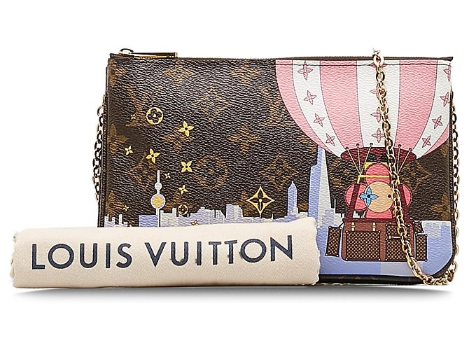 Pochette con zip foderata con monogramma marrone Louis Vuitton Illustre Vivienne Shanghai - vista 11