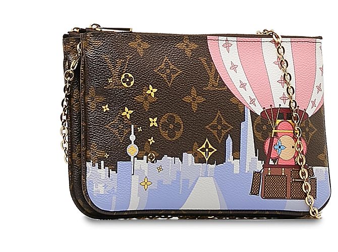 Pochette con zip foderata con monogramma marrone Louis Vuitton Illustre Vivienne Shanghai - vista 2