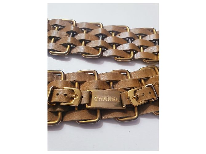 Chanel Gürtel Camel Leder und Goldfarbenes Metall Golden Kamel - Ansicht 10