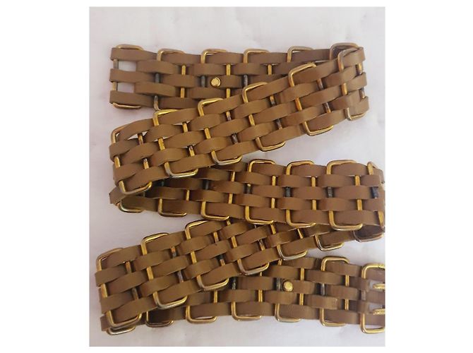 Chanel Gürtel Camel Leder und Goldfarbenes Metall Golden Kamel - Ansicht 7