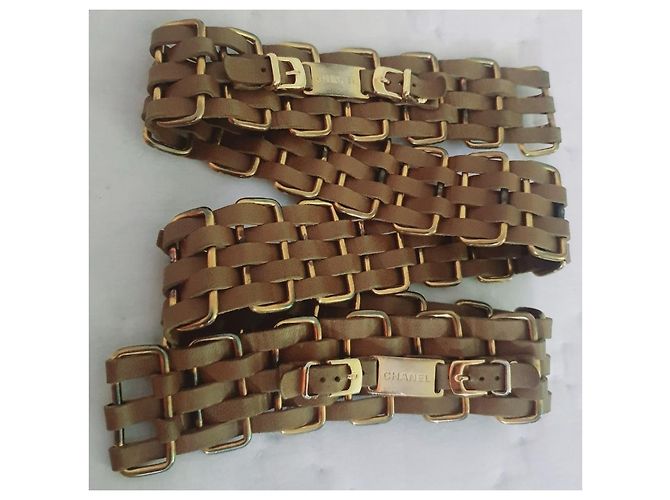 Chanel Gürtel Camel Leder und Goldfarbenes Metall Golden Kamel - Ansicht 8