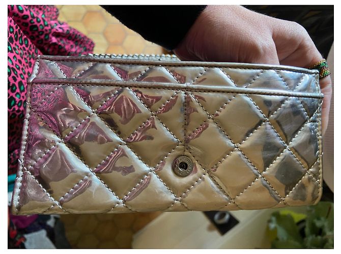 Stella Mc Cartney Cartera Stella McCartney de charol plateado con efecto acolchado Plata - vista 10