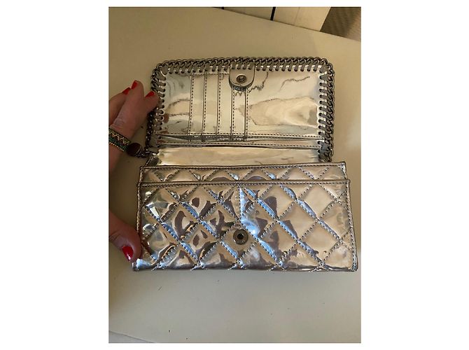 Stella Mc Cartney Cartera Stella McCartney de charol plateado con efecto acolchado Plata - vista 6