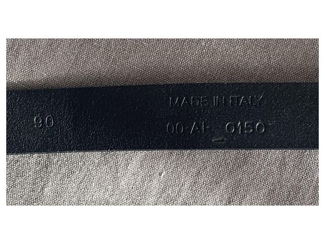 Cintura Dior Homme in pelle nera e tessuto grigio Nero - vista 11