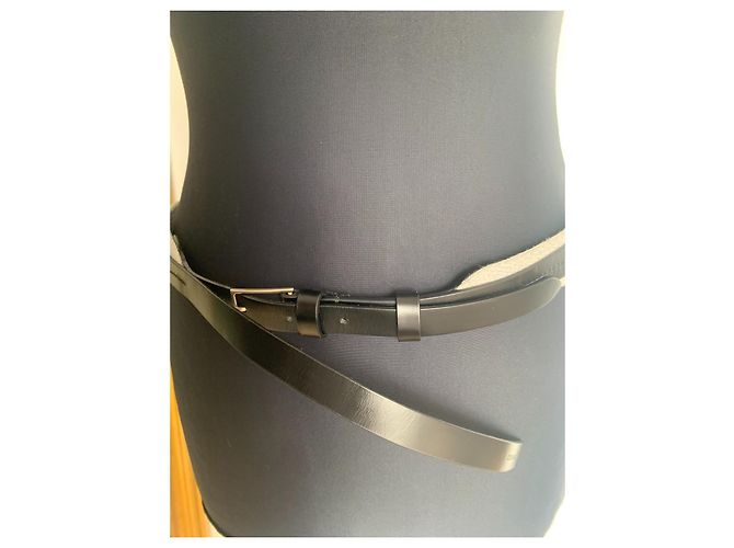 Cintura Dior Homme in pelle nera e tessuto grigio Nero - vista 7