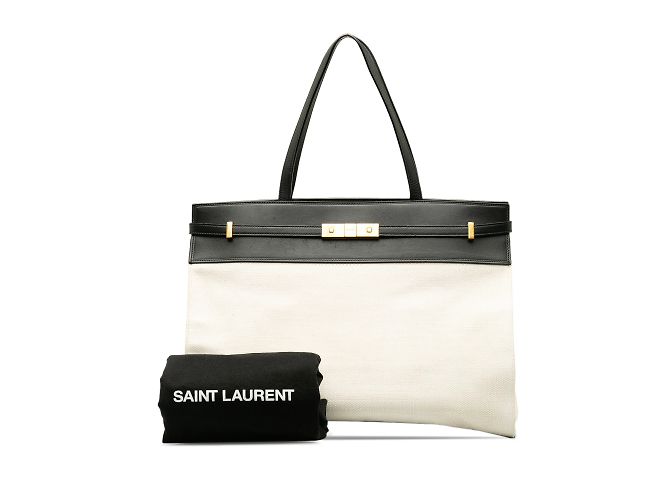 Weiße Saint Laurent Medium Manhattan Shopper-Tasche - vista 10
