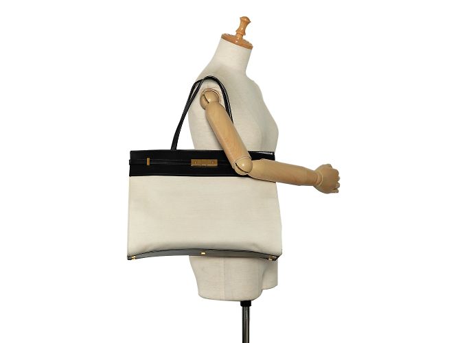 Weiße Saint Laurent Medium Manhattan Shopper-Tasche - vista 9