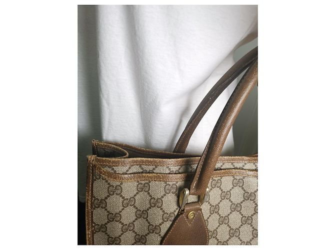 Gucci Monogramm Tote Bag Beige Stoff - Ansicht 4