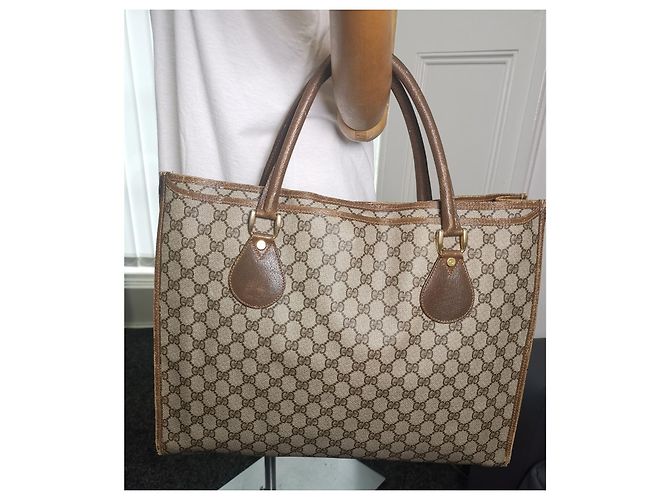 Gucci Monogramm Tote Bag Beige Stoff - Ansicht 7