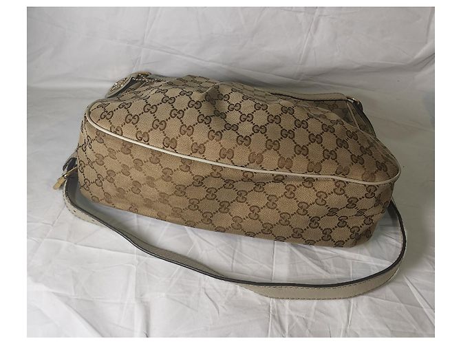 Borsa a tracolla Gucci Monogramma Beige in Tela - vista 5