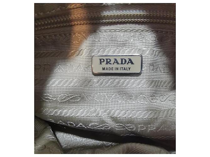 Borsa a tracolla Prada marrone in tessuto - vista 8
