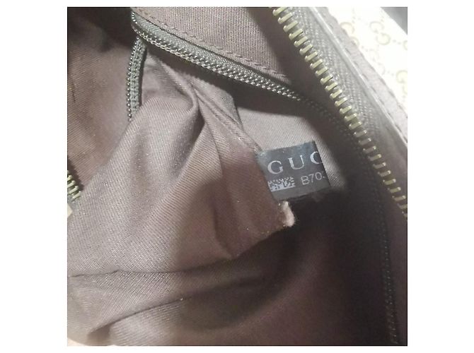 Borsa a tracolla Gucci marrone in tessuto - vista 8