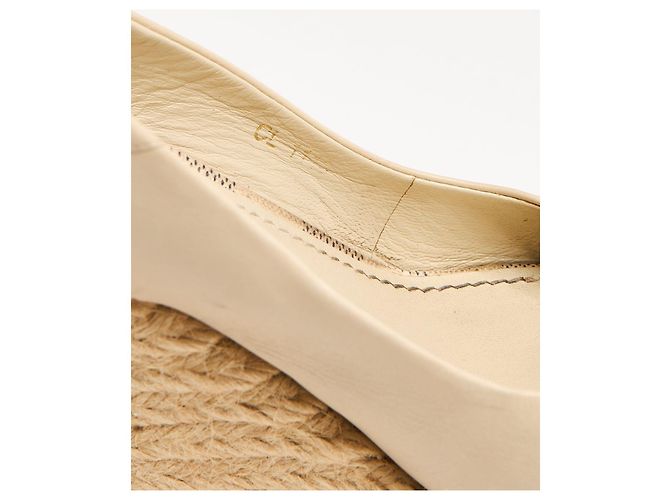 Sandali con zeppa espadrillas decorati Louis Vuitton Gossip Cube in pelle beige - vista 5