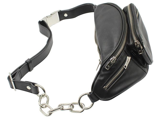 Alexander Wang Attica Fanny Pack em couro napa preto - vista 4