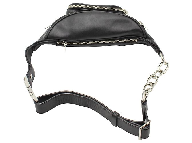 Alexander Wang Attica Fanny Pack em couro napa preto - vista 5