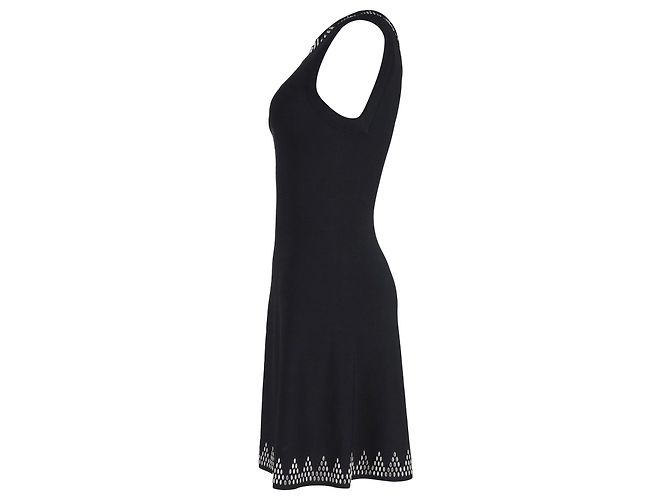 Alaïa Abito svasato e decorato senza maniche Alaia in viscosa nera - vista 2