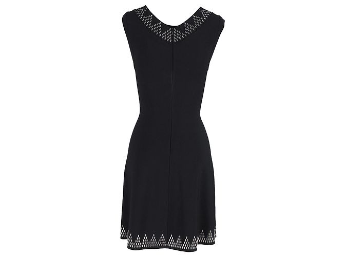 Alaïa Abito svasato e decorato senza maniche Alaia in viscosa nera - vista 3