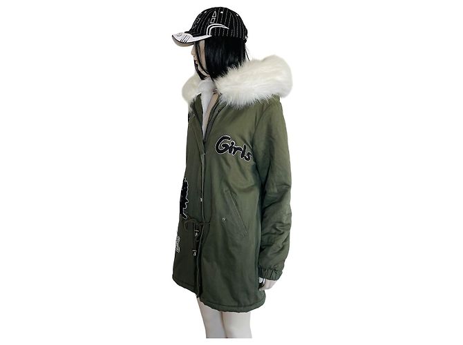 Autre Marque Parka NOEMIE KENT Perfect Girls Caqui y Blanco - vista 2