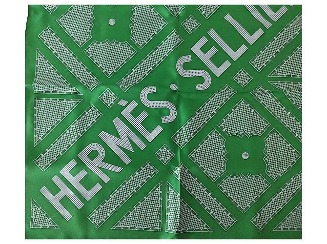 Hermès Hermes Zeitungsjunge aus grüner Seide - Ansicht 3