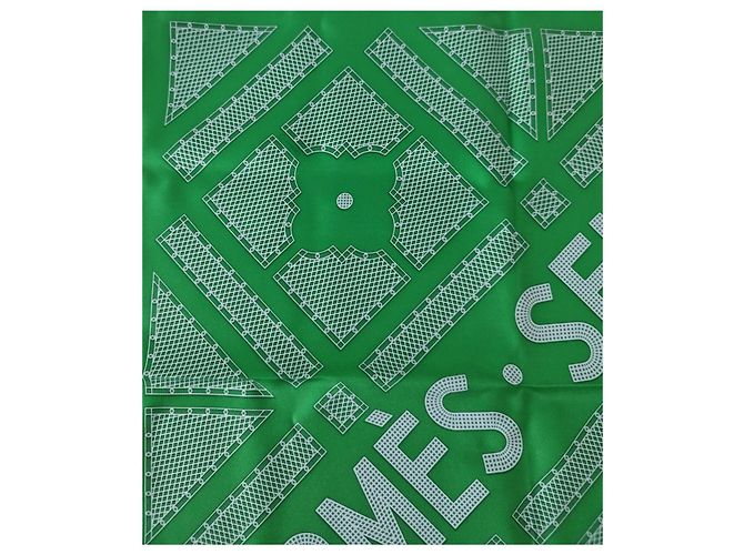 Hermès Hermes Zeitungsjunge aus grüner Seide - Ansicht 4
