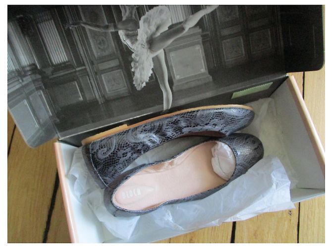 Bloch Bailarinas de piel grabada, Pointure 36. Gris antracita - vista 3