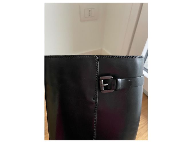 Geox Black Leather Knee High Boots - view 8