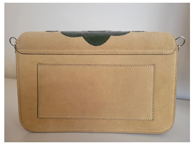 Autre Marque Borsa Maison RAVN Big Baby Rosemaling in Camoscio Beige - vista 3