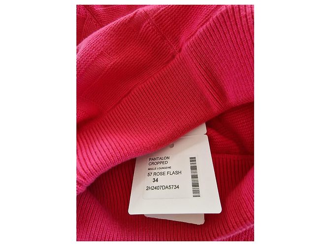Pantalones cortos Hermès de lana rosa flash - vista 3